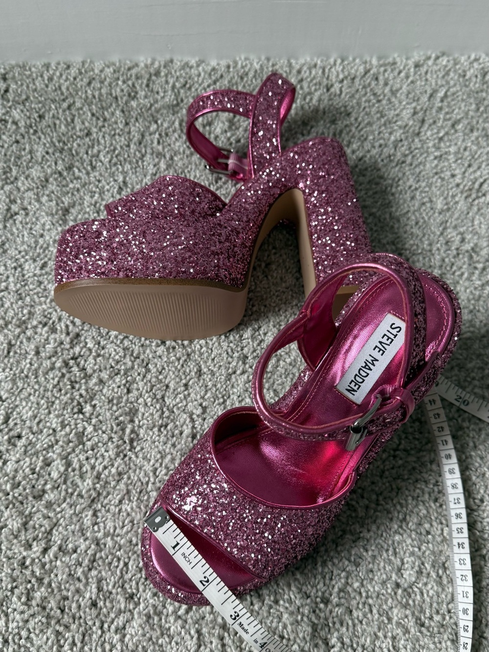 Steve Madden Sweets Pink Glitter Shoes - Picture 12 of 12